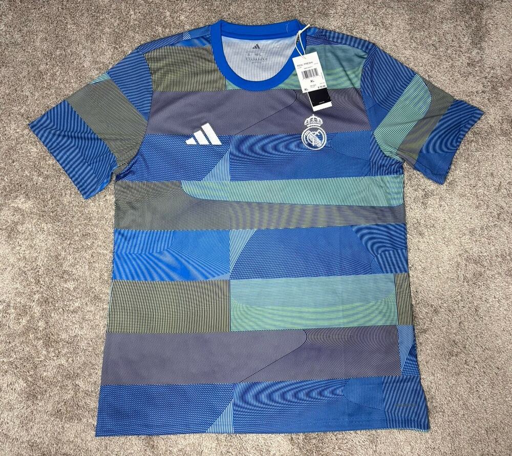 adidas Real Madrid 25/26 Pre-Match Jersey Blue JP4155 Training Aeroready Sz XL